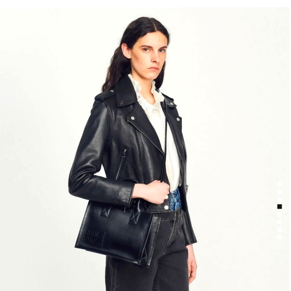 SANDRO Small Black Kasbah Tote - Picture 3 of 3